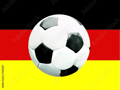 Fu  ball mit Deutschlandfahne