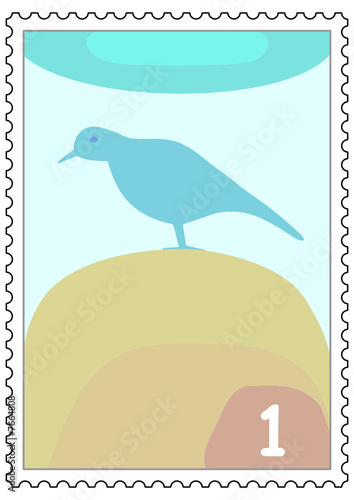 Briefmarke mit Vogel
