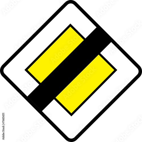 a0194 - Panneau information FIN DE ROUTE PRIORITAIRE