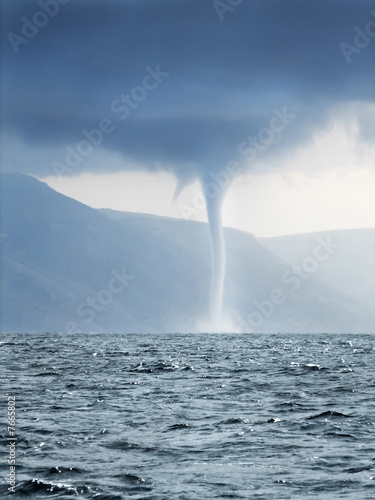 Tornado forming over sea