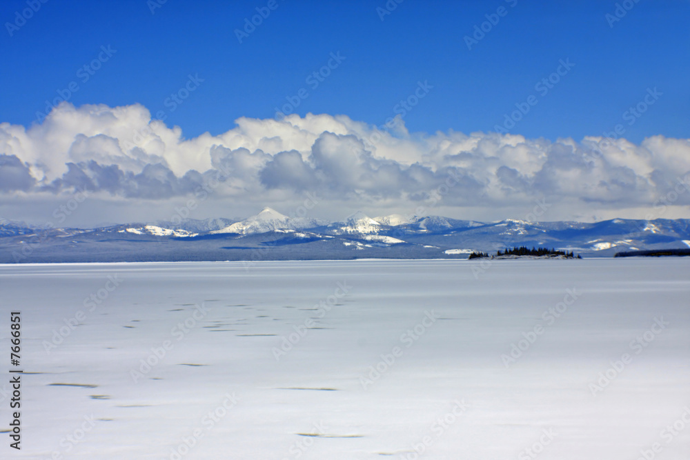 Frozen Lake Yellowstone