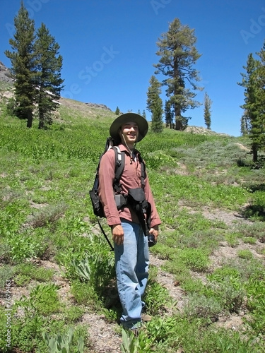 Man Hiking the Sierra Nevadas