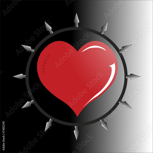 Vector-emo logo with heart and a collar
