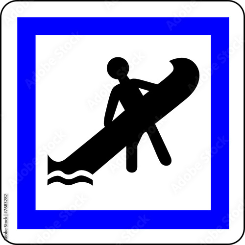 a0214 - Panneau information ACCES RIVIERE CANOE