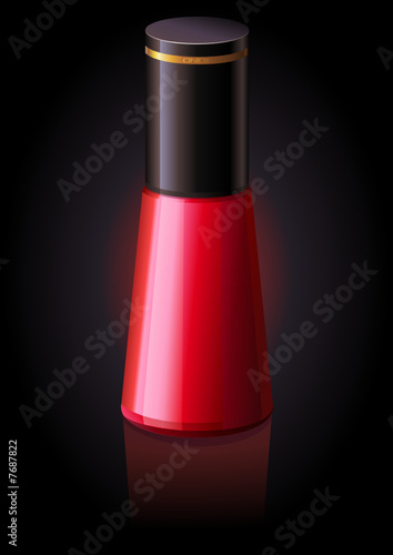 Vernis à ongles sur fond noir (reflet)