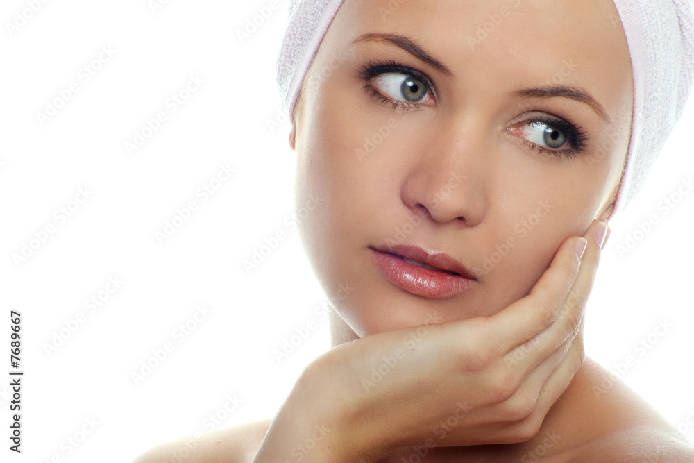 © Doreen Salcher - beauty portrait of a beautiful young woman with a towel