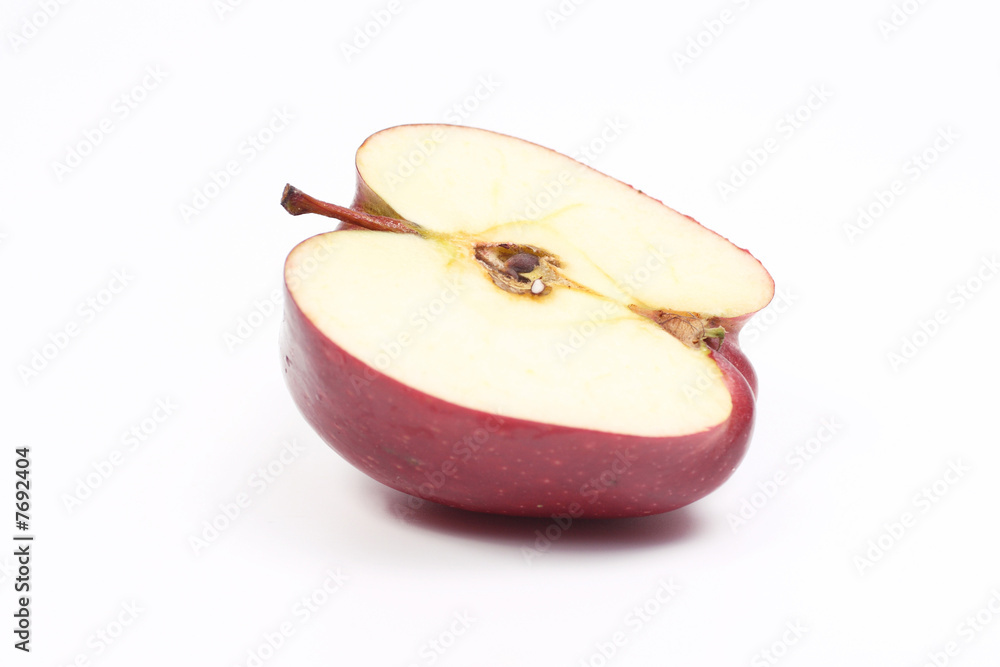 section of red apple