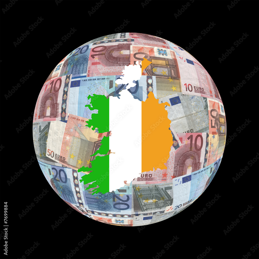 Ireland map euros globe