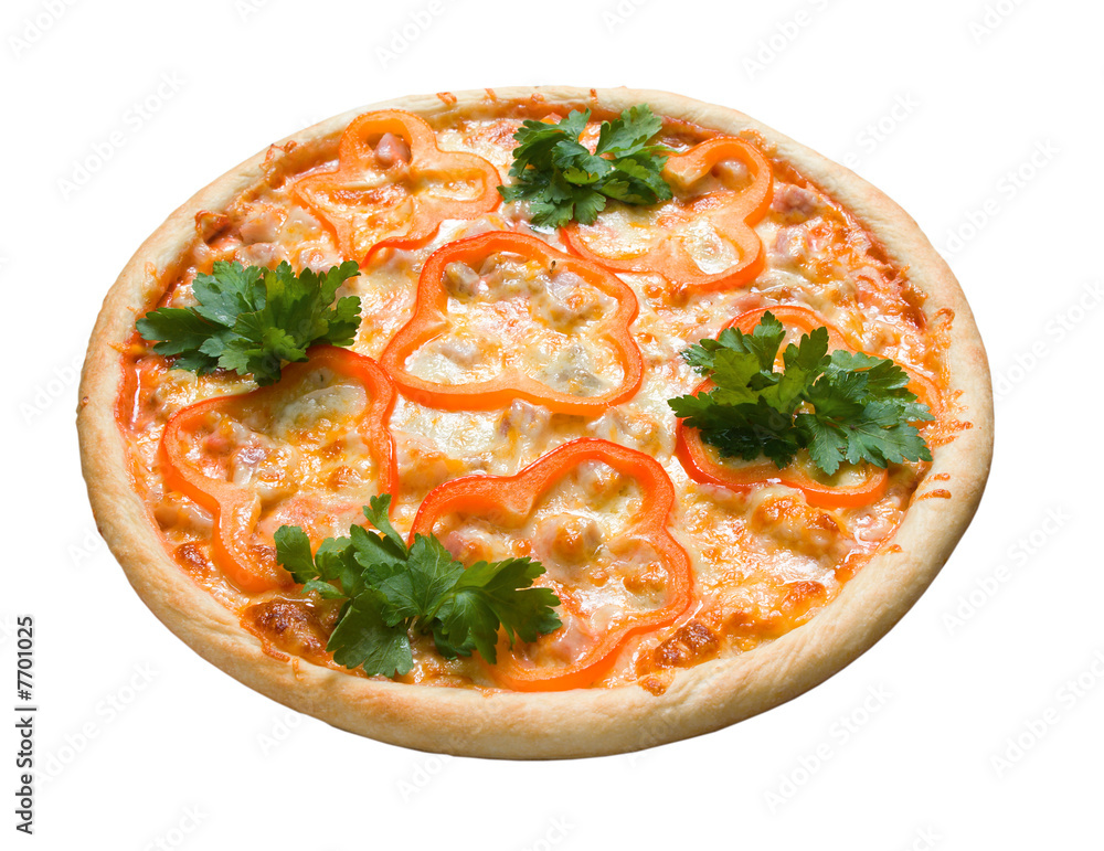 Tasty Italian pizza with paprika Tasty Italian pizza with paprika