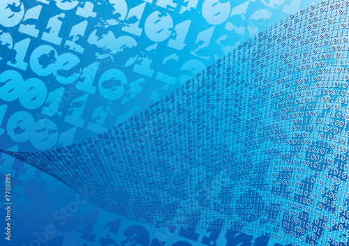 Abstract blue background. Digits.