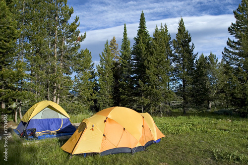 Two tents on camping in Grand Teton National park