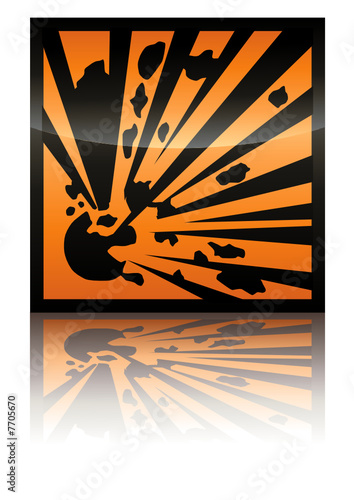 Symbole de produit explosif (reflet métal)