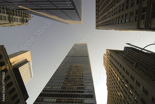 Upright view at downtown Manhattan
