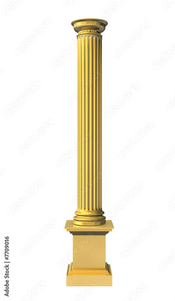3d rendered illustration from a part of a gold column 3d rendered illustration from a part of a gold column