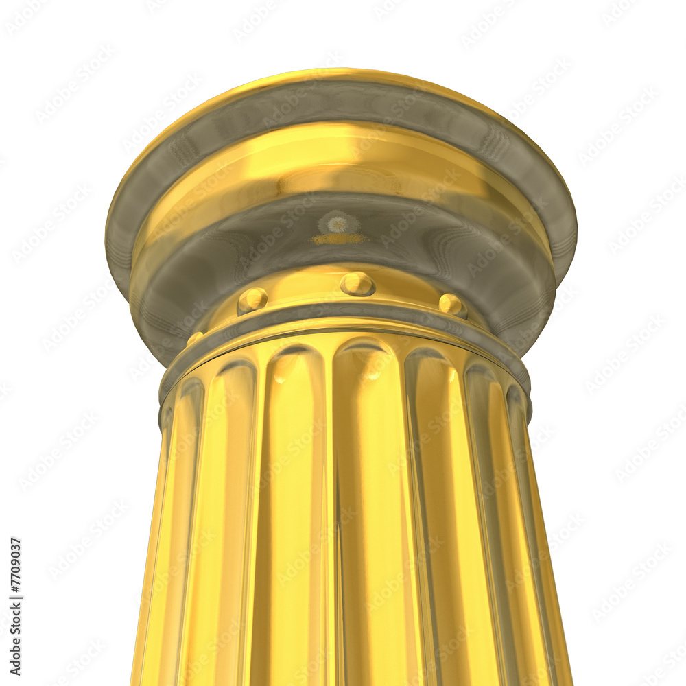 3d rendered illustration from a part of a gold column