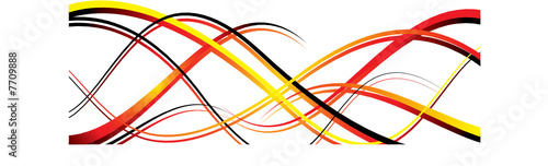 Abstract wave design in red and yellow with copy space