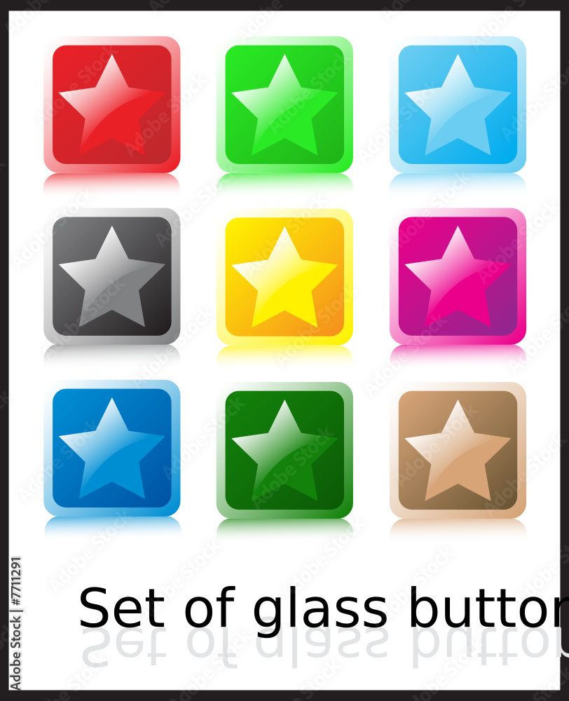 Set of glass buttons