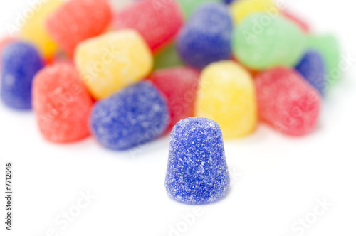 Multi-Colored Gumdrops on White