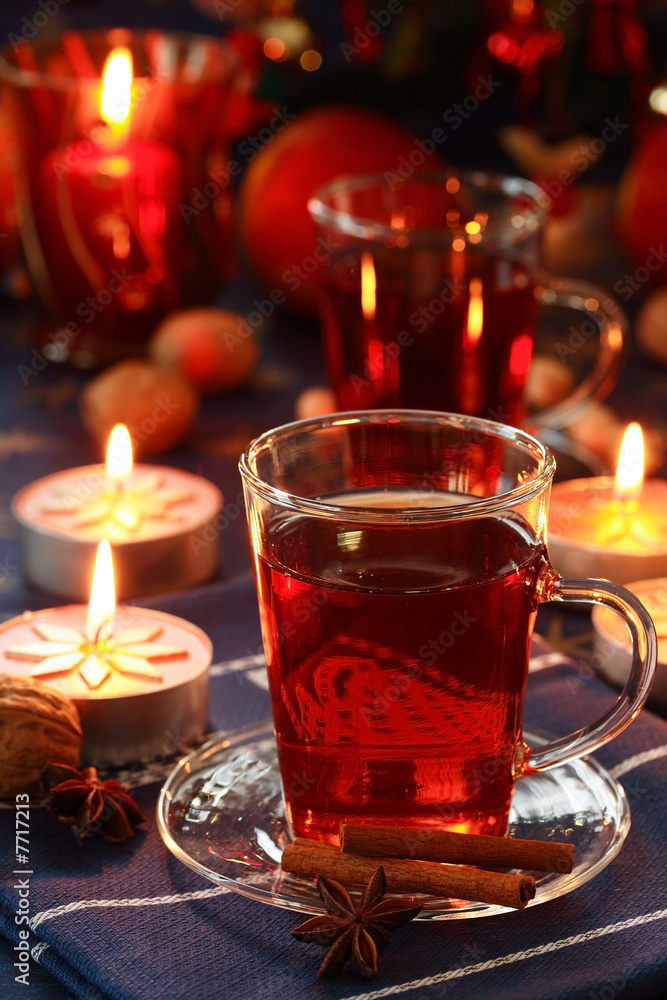 Hot drink with Christmas cookies Hot drink with Christmas cookies