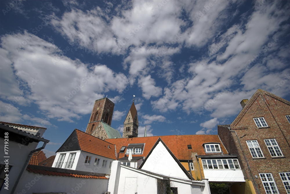 Old Danish Cathedral from Old Royal Town Ribe.