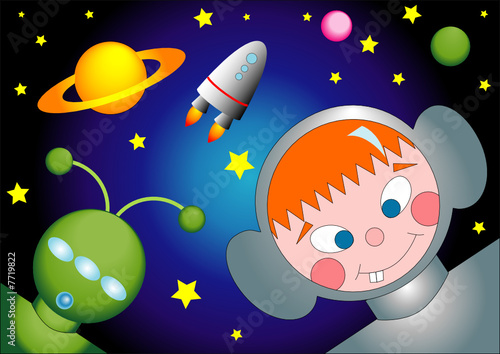 l'astronauta e l'alieno