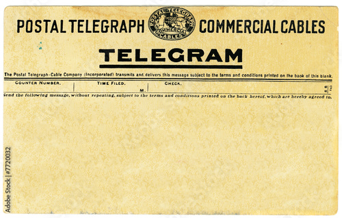 Vintage Telegram photo