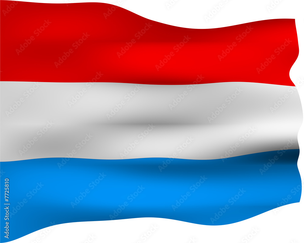 Naklejka premium 3D Flag of Luxembourg