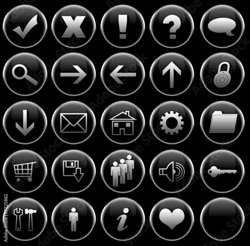 set of black web icons