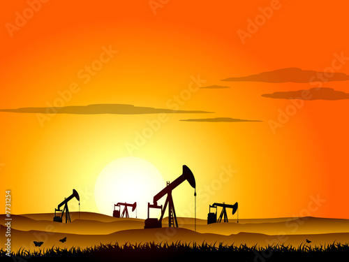 Oil Pump at sunset