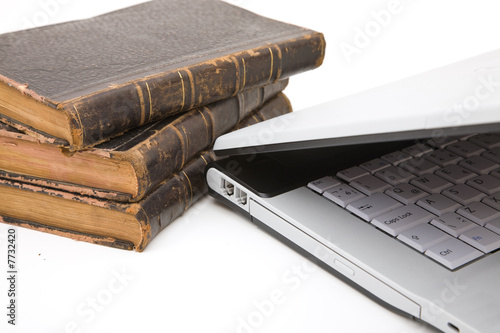 laptop and law books