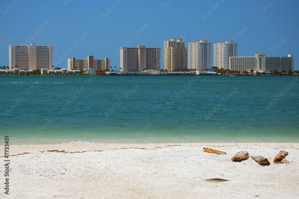 Beach and waterfront buildings, Clearwater, Tampa