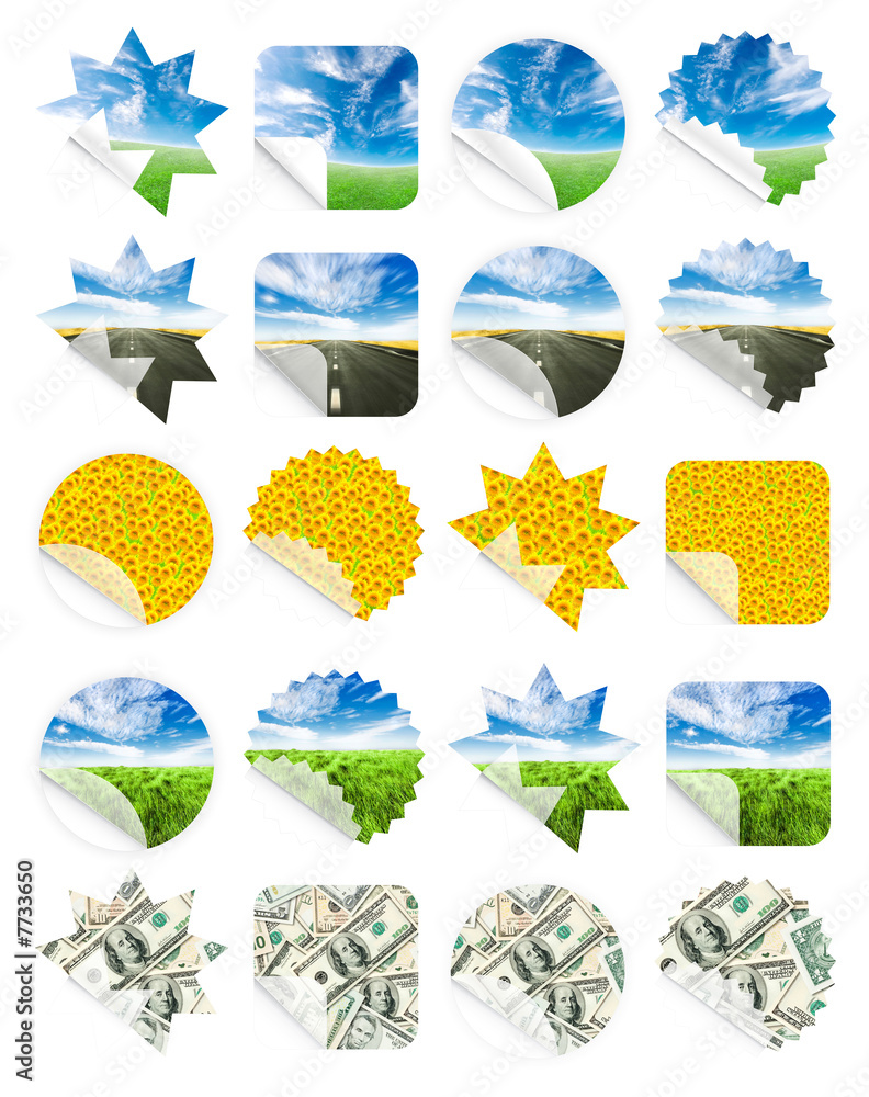 Collection of nature stickers Collection of nature stickers