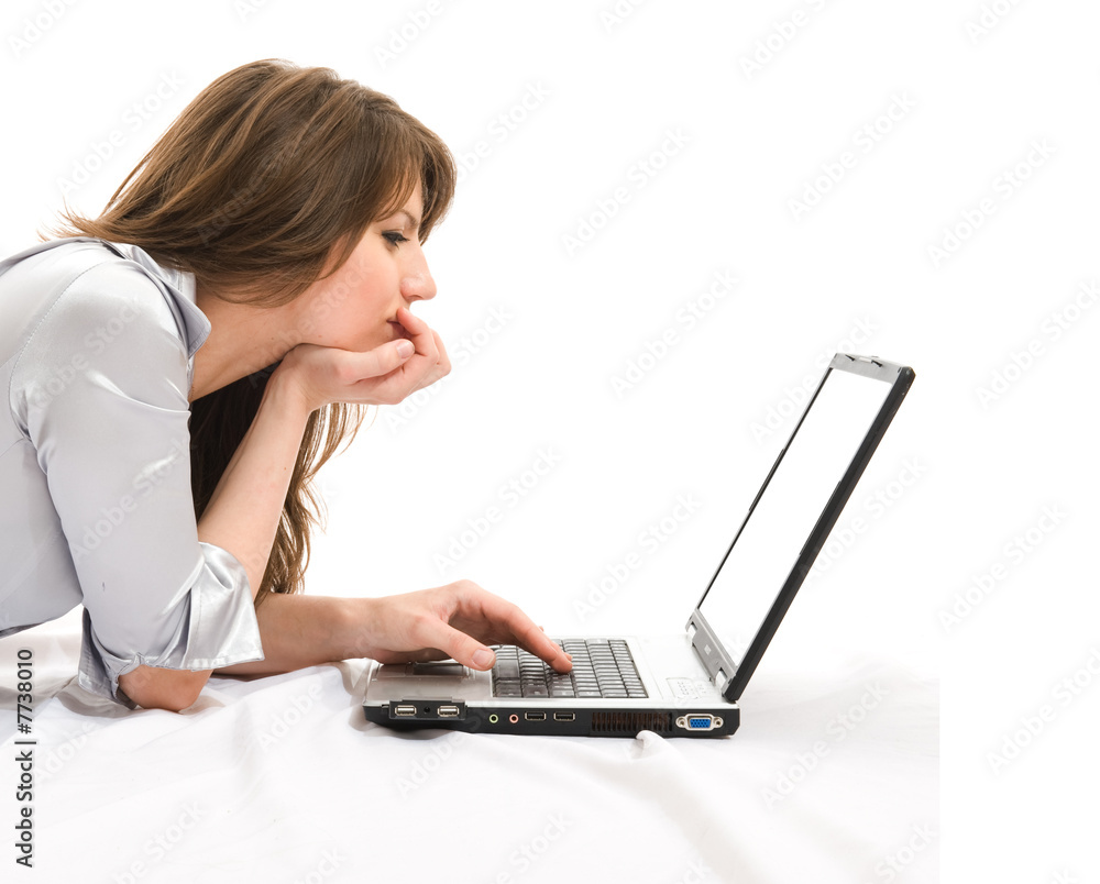 Beautiful businesswoman with a laptop working. Beautiful businesswoman with a laptop working.