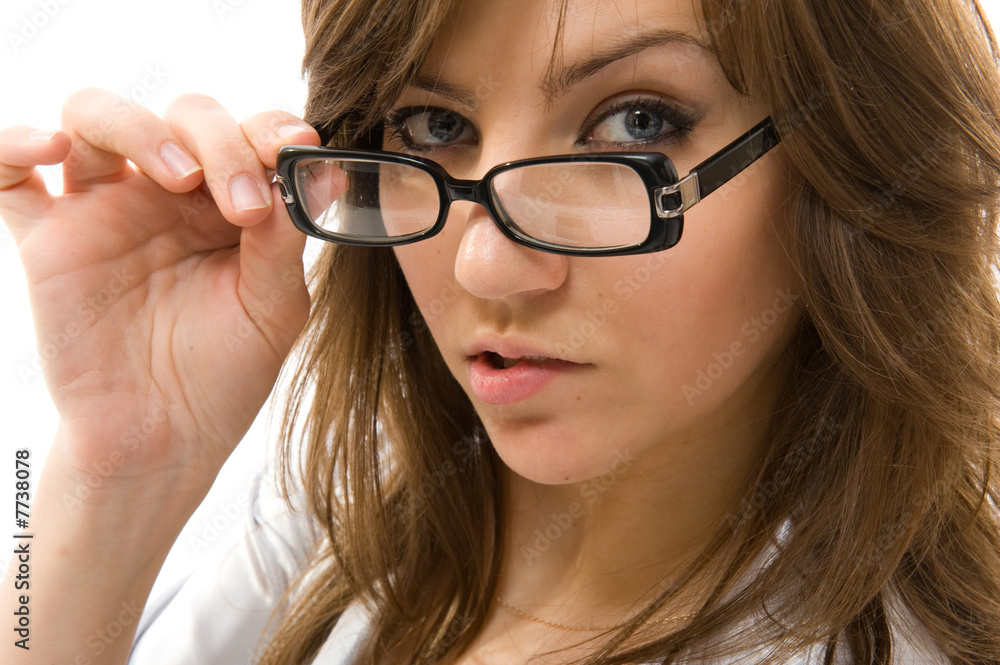 Beautiful businesswoman Biting lips and looking at camera. Beautiful businesswoman Biting lips and looking at camera.
