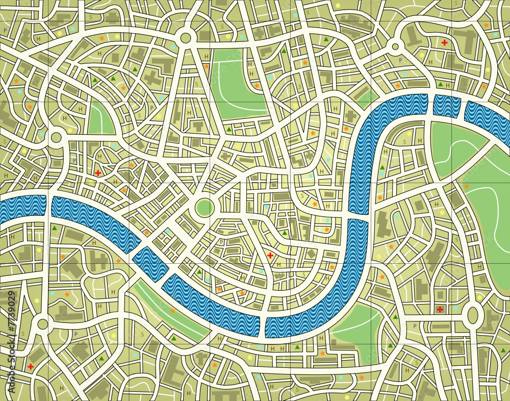 Fototapeta Bezimienna mapa miasta