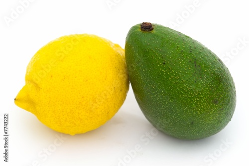 yellow lemon and green avocado