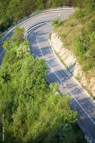 Mountain road cyclist