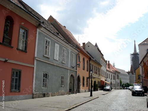 Hilly street in the Budapest castle district