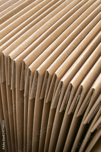 Close-up Detail of Brown Folded Cardboard Boxes