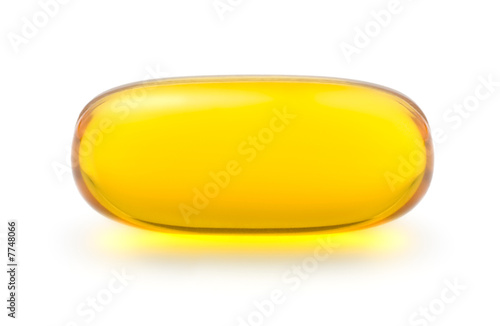 Vitamin Gel Capsule on a White Background