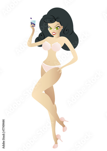 frau bikini cocktail