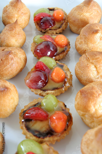 fruit tarlet and choux pastry photo