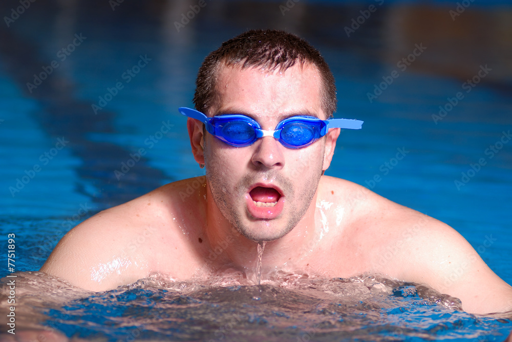.man in swimming pool