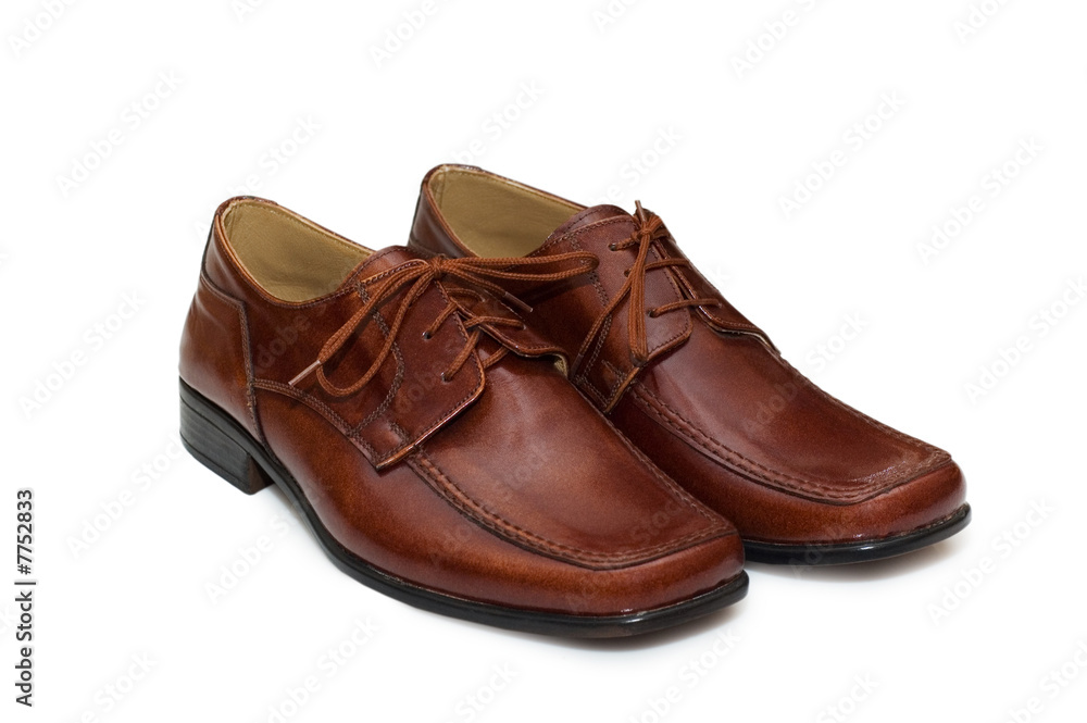 Brown shoes isolated on the white background Brown shoes isolated on the white background