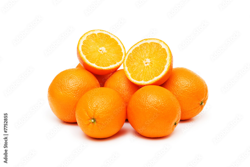 Many oranges isolated on the white background Many oranges isolated on the white background