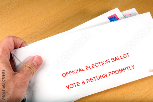 Voter receiving ballot in mail