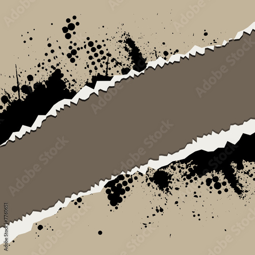 Vector - Paper with grunge ink splash