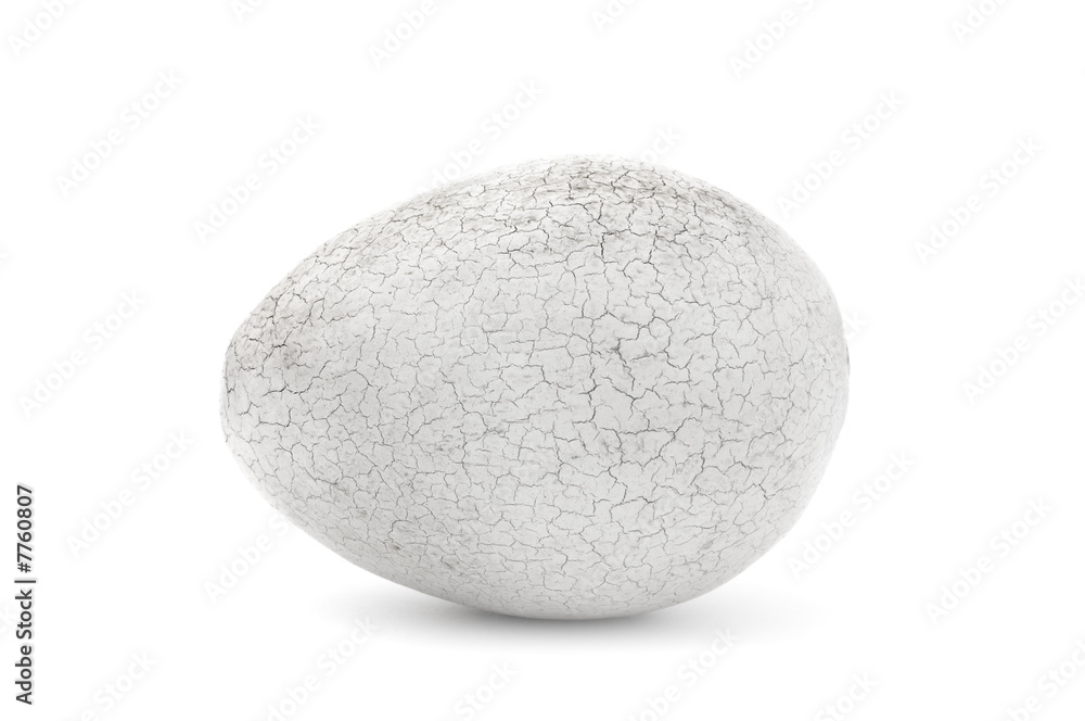 Finely Cracked Egg on White Finely Cracked Egg on White