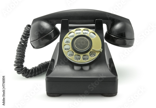 Old Vintage Telephone on White