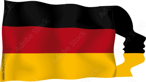 concept - drapeau allemand et visages